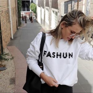 white fox society tennis sweatshirt